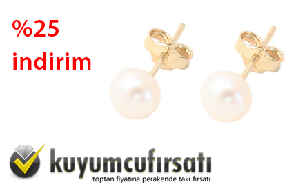 Altın İnci Küpe %25 İndirimli