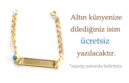 Yeni dogmus bebekler ve çocuklar için hediyelik isimli künyeler indirimde. 99 TL Isim yazdirma dahil.
