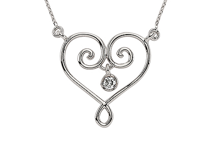 Tektas pirlantali kalp kolye sevgililer günü özel ürünü olarak sinirli sayida firsatta! 0,08 ct H-VS 14 Ayar Altin